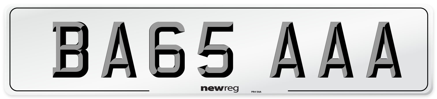 BA65 AAA Number Plate from New Reg